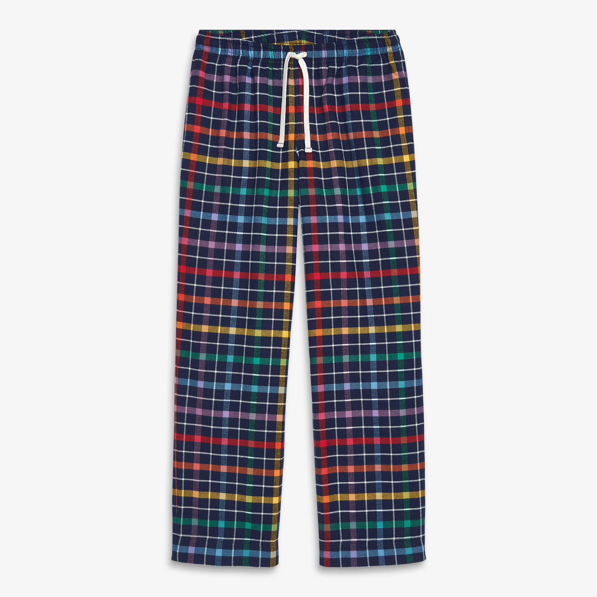 무지개 체크 무늬 플래넬 파자마 바지