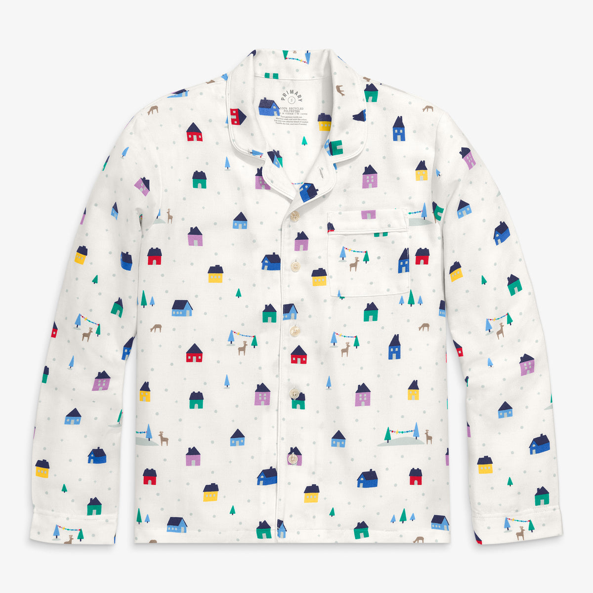 무지개 마을 플래넬 파자마 상의