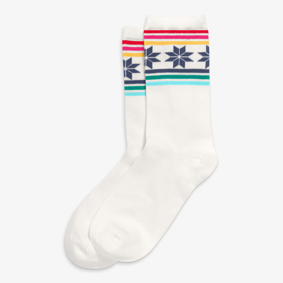 눈송이 페어 아일 패턴 크루 소재 양말