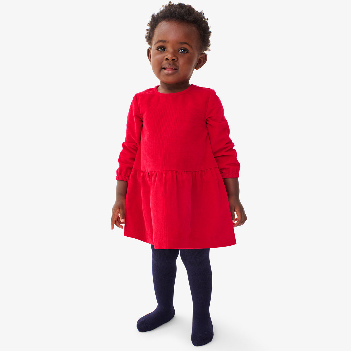 primary red dress Kids long sleeve perfect pocket dress
