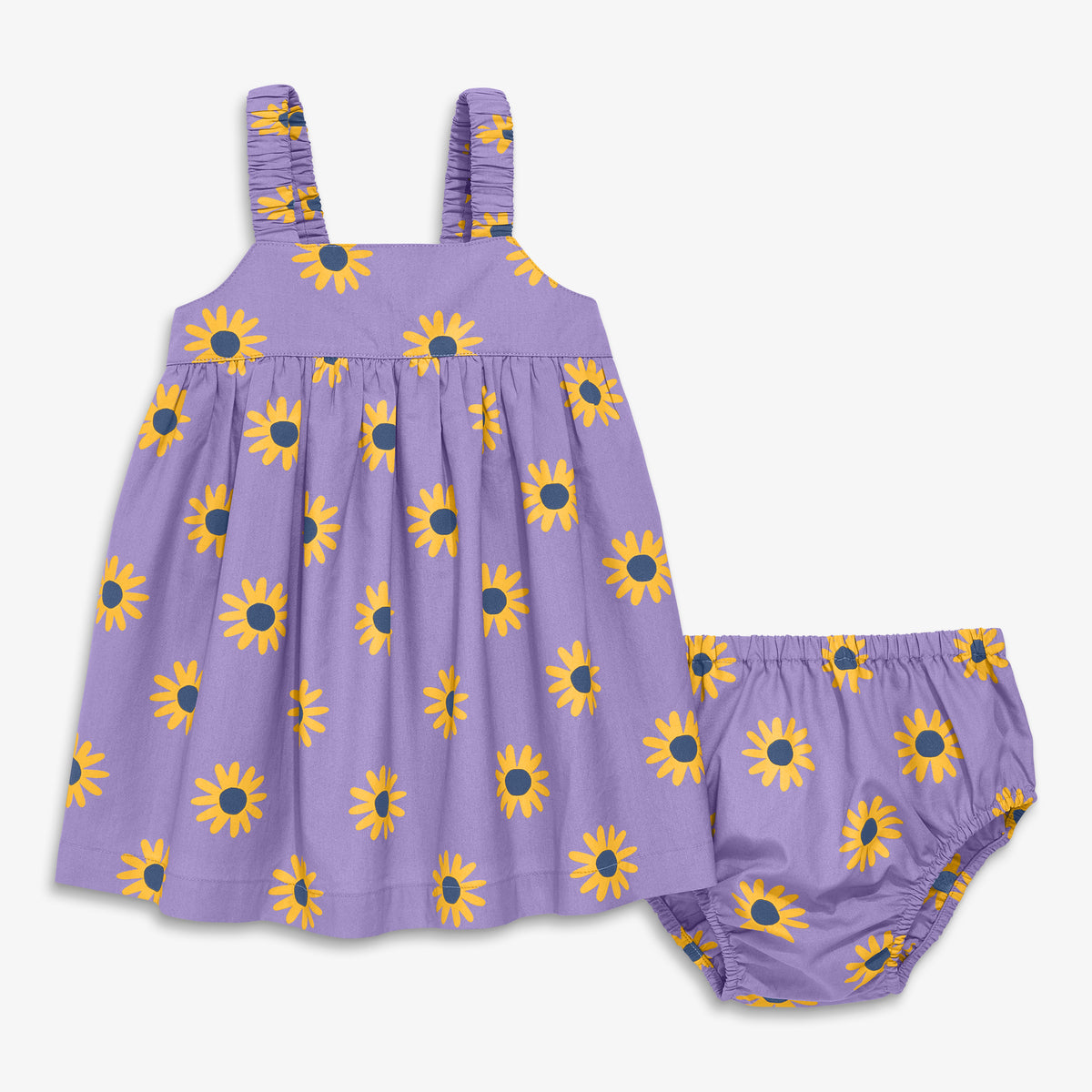 Clearance baby dress & bloomer set in sunflowers