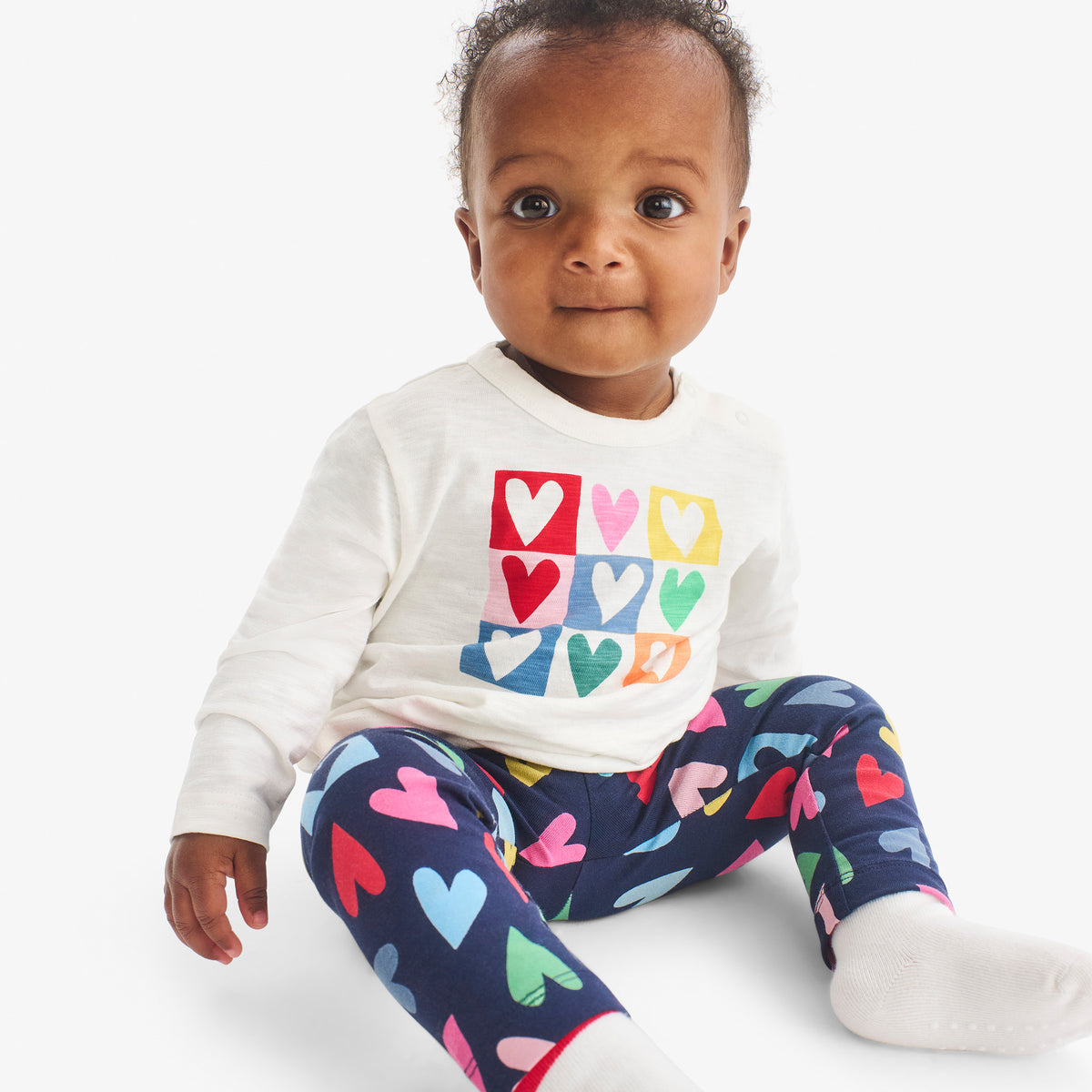 베이비 레깅스 레인보우 캔디 하트