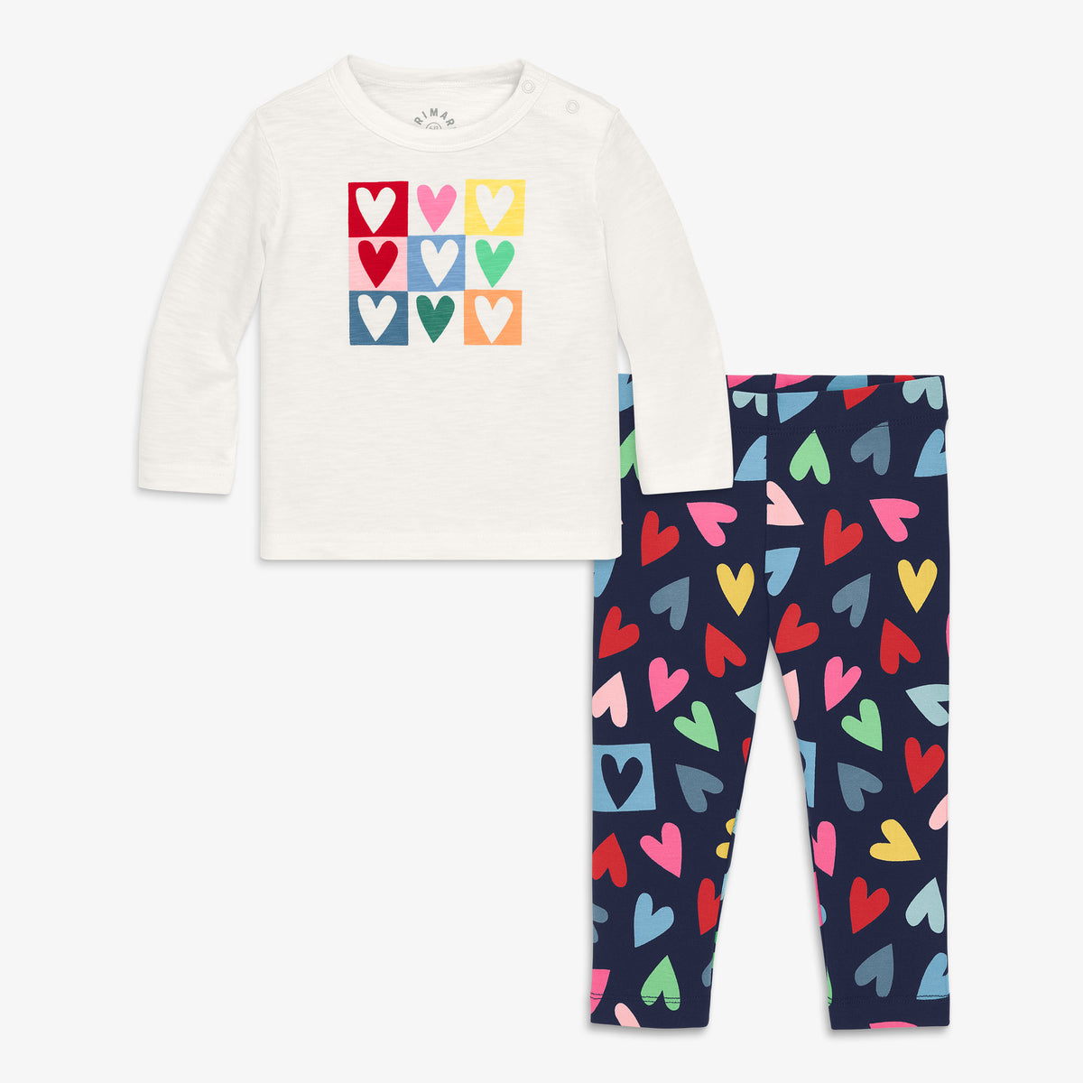 베이비 캐디 하트 티셔츠 & 레깅스 세트