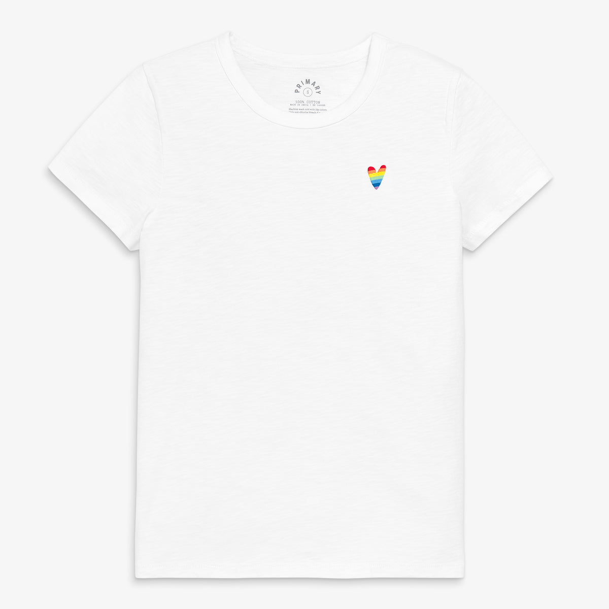 성인 여성 자수 슬럽 크루넥 티셔츠