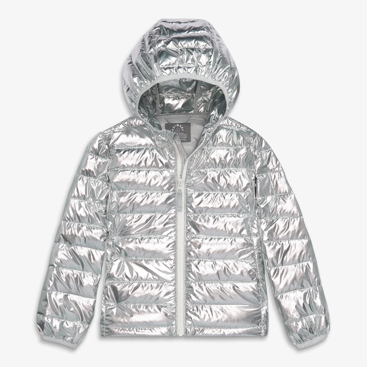 Kids lightweight puffer jacket in silver - Main Image