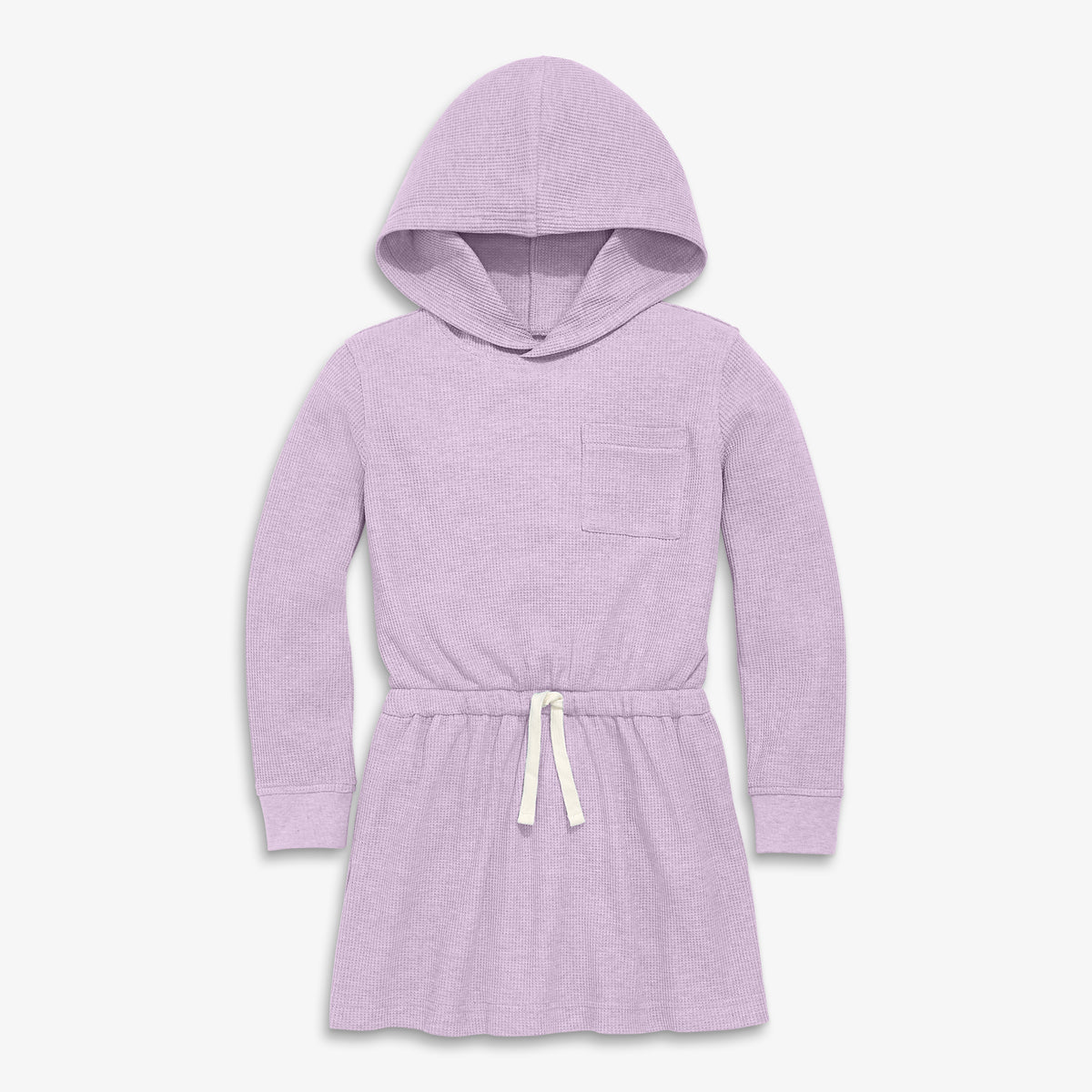 Kids heathered waffle hoodie drawstring dress | Primary.com