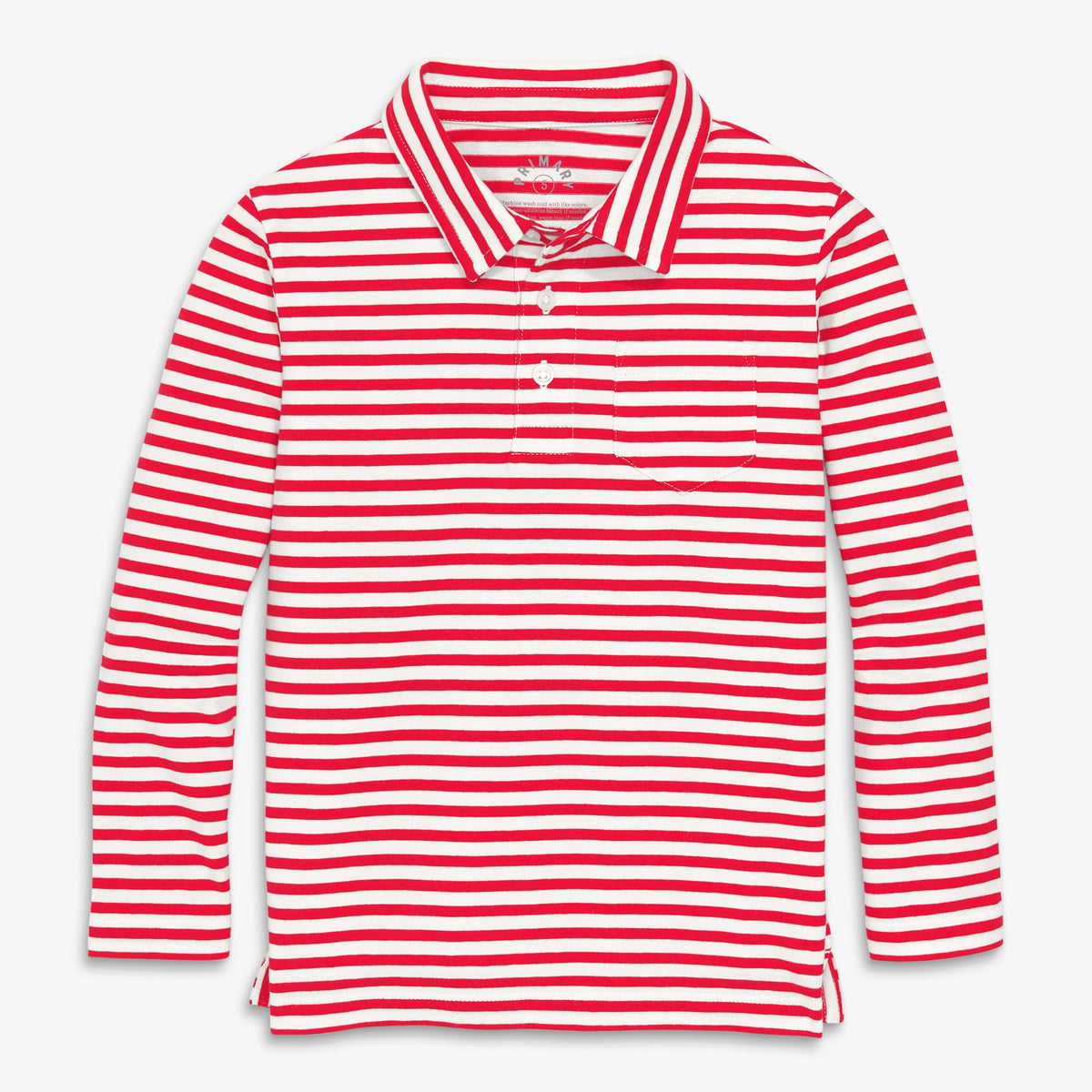 EOW Striped Long-Sleeve Polo Shirt Navy XXL