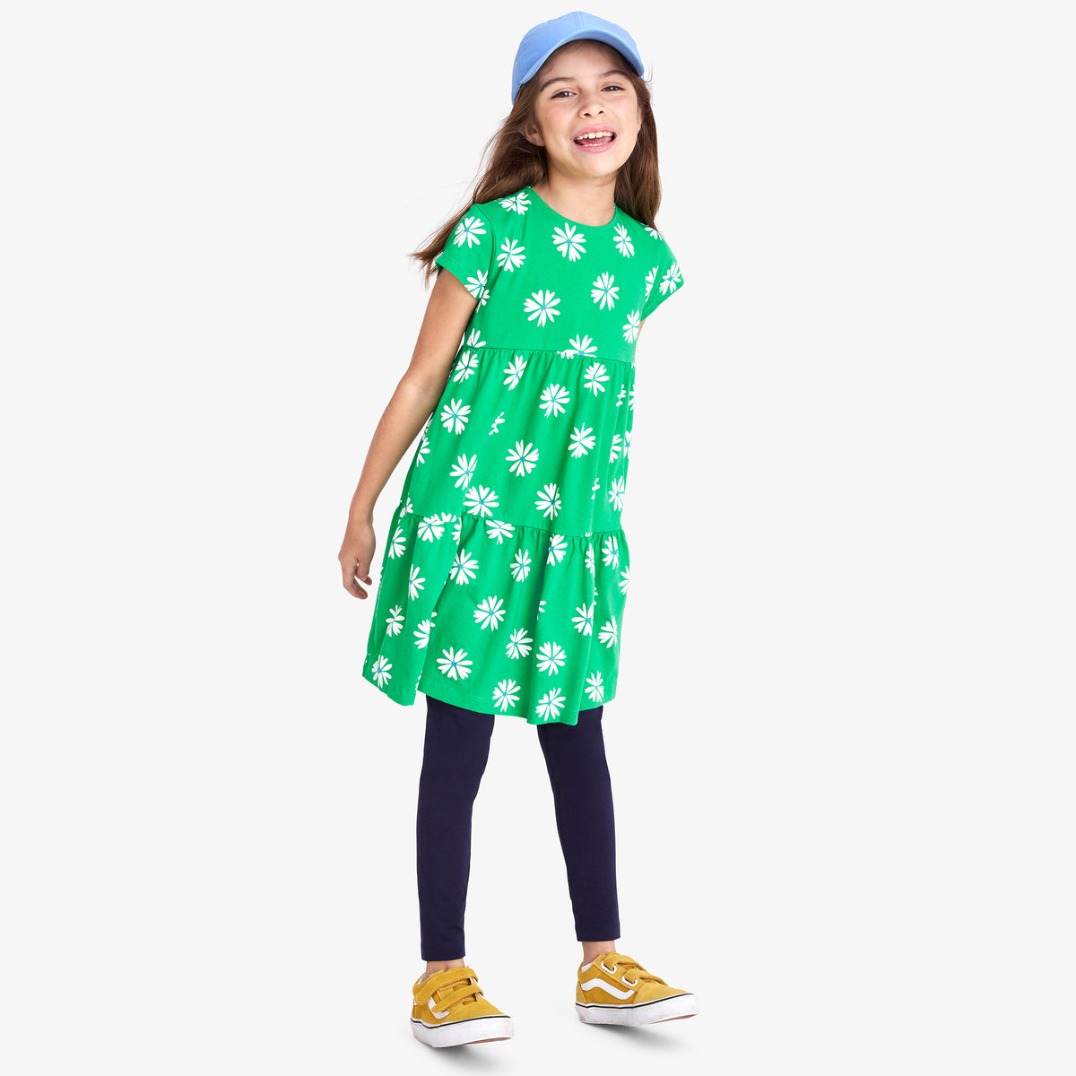 childrens t shirt dress Short Sleeve Clearance Kids tiered t-shirt dress in blooms size 3