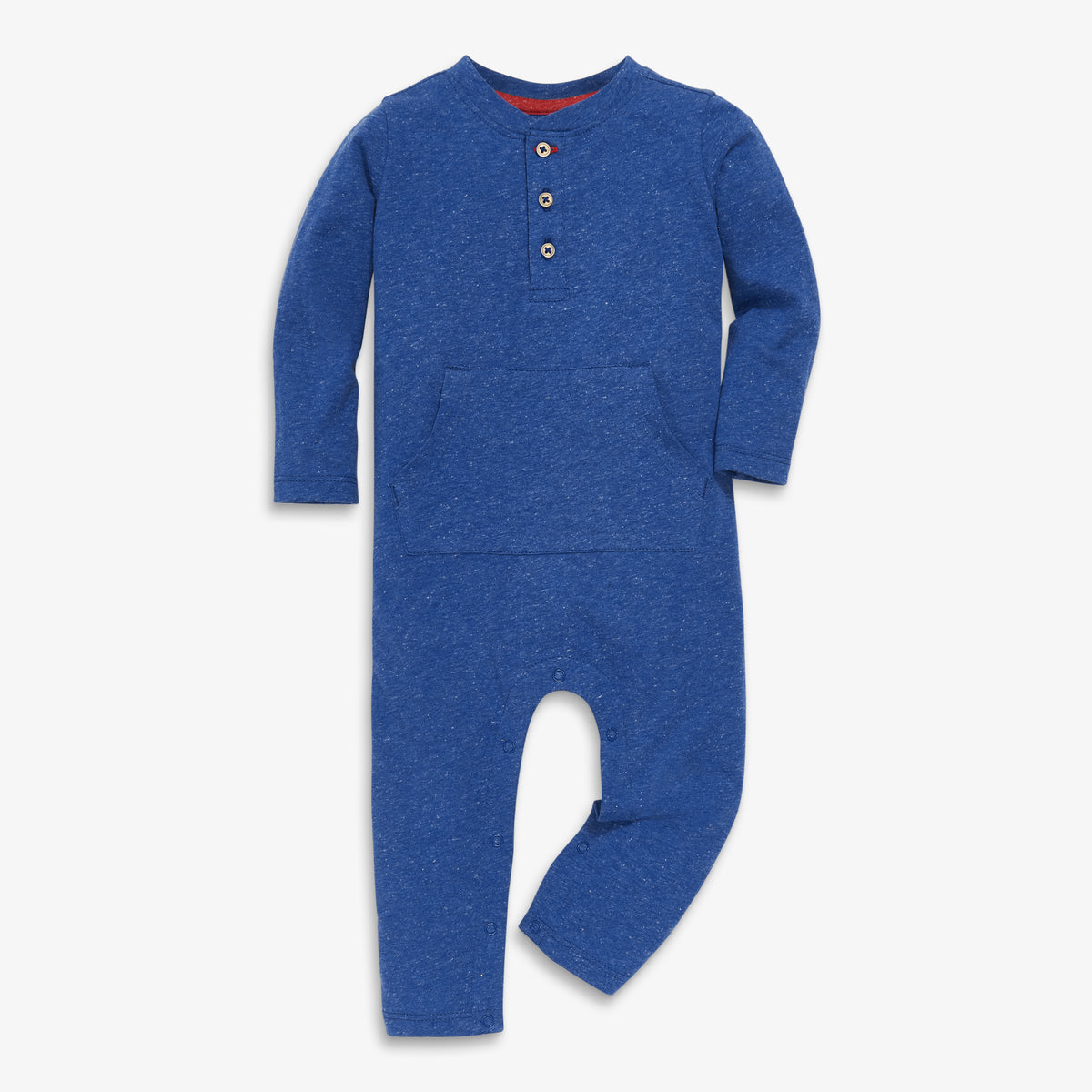 Baby heathered henley romper | Primary.com
