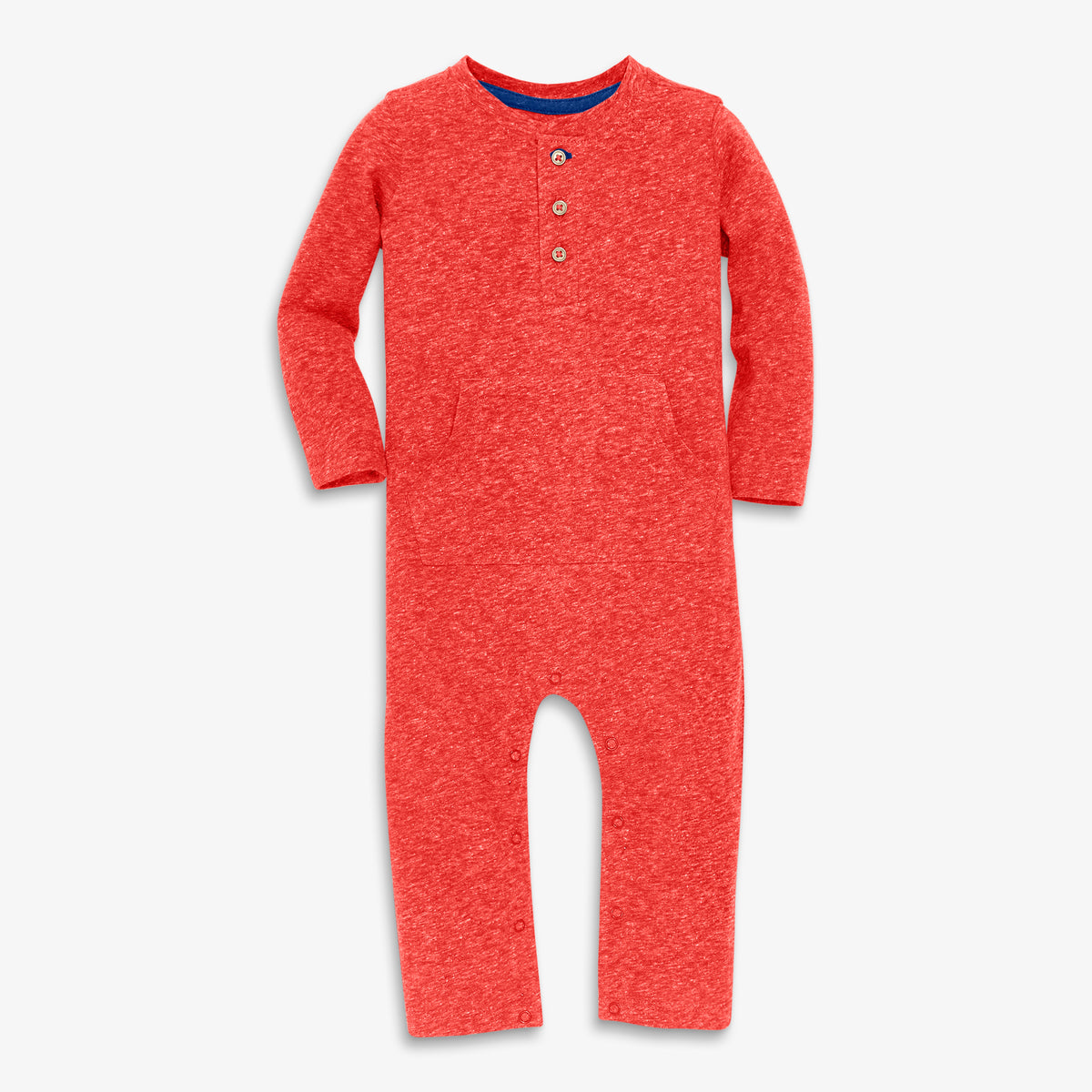 Baby heathered henley romper | Primary.com
