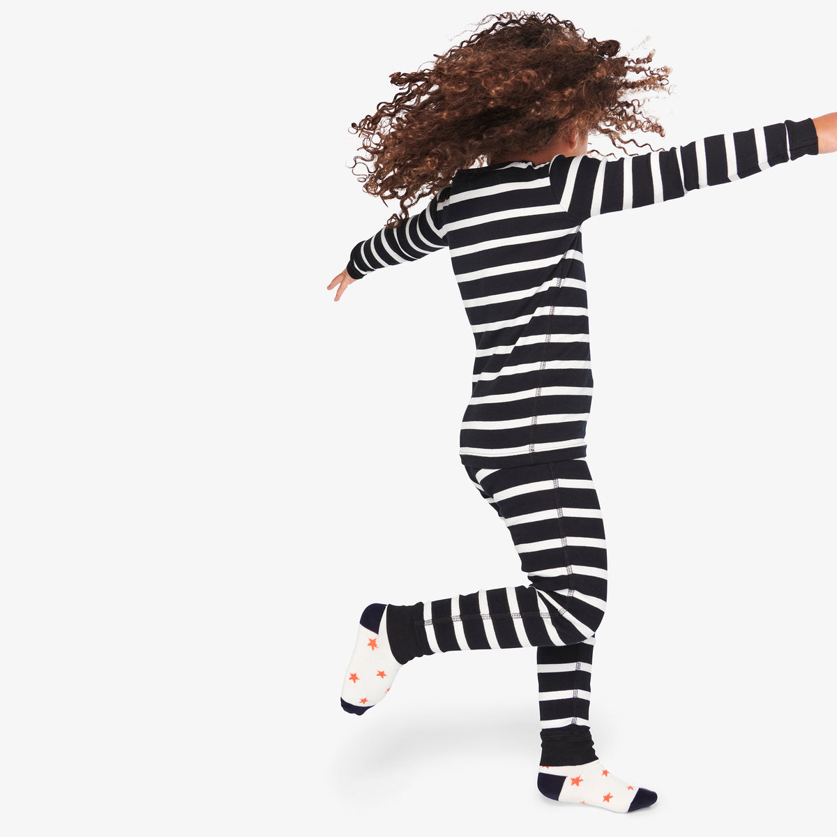 Kids Organic PJ Pant In Black And Ivory Stripe Primary kids-organic-pj-pant-in-black-and-ivory-stripe-primary