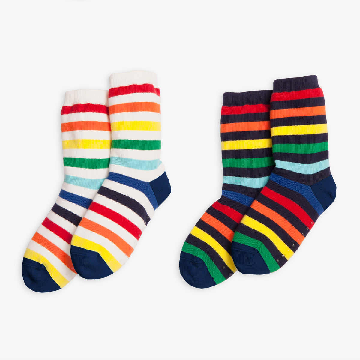 Crew sock 2pack in rainbow stripe