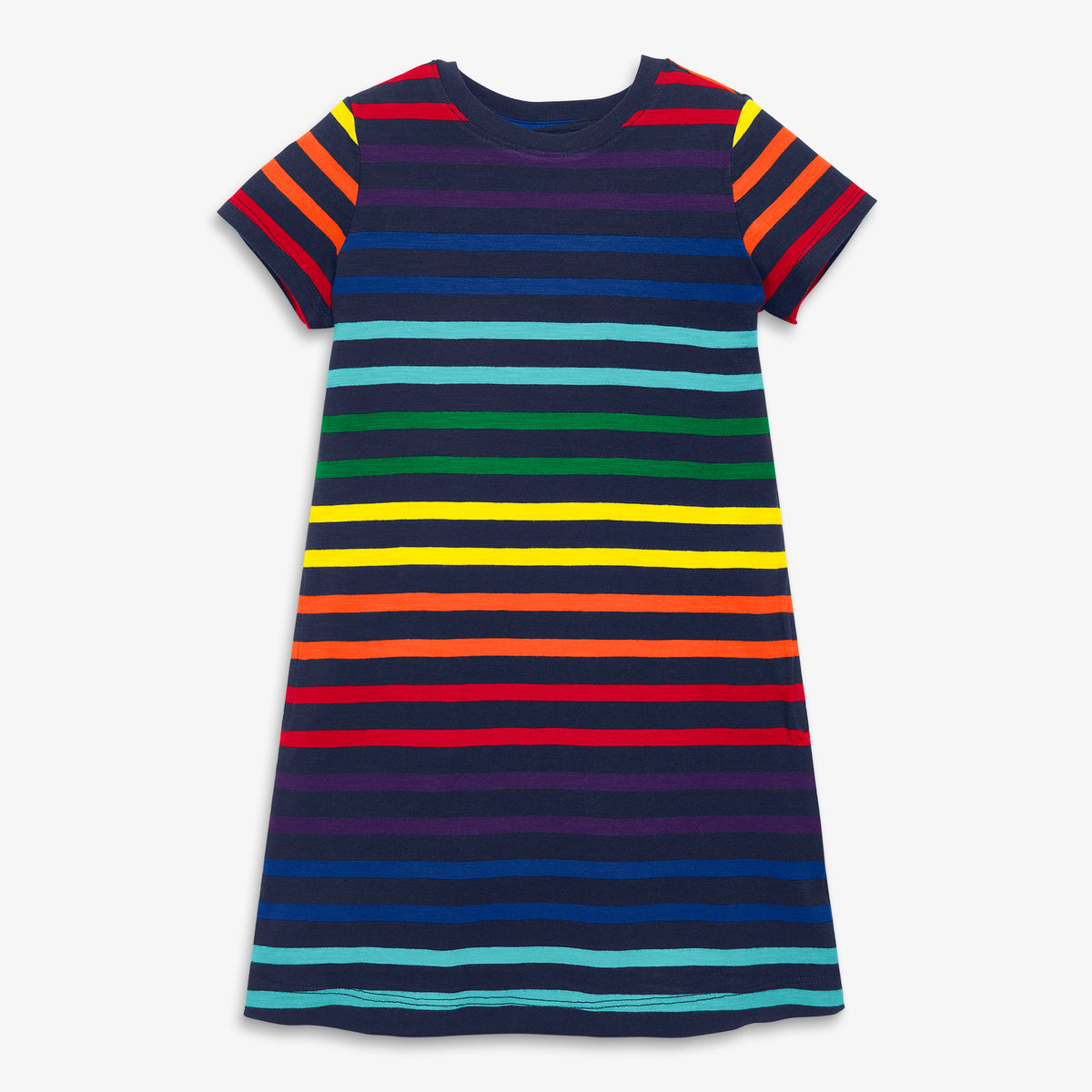 Clearance kids t-shirt dress In rainbow stripe