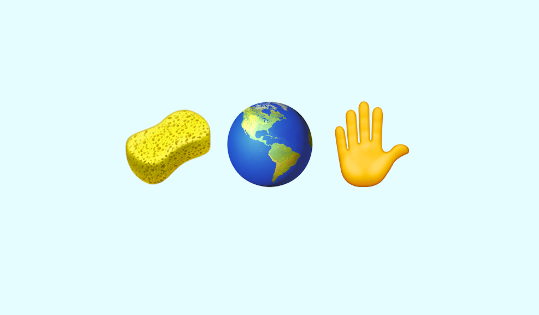 sponge earth and hand emojis