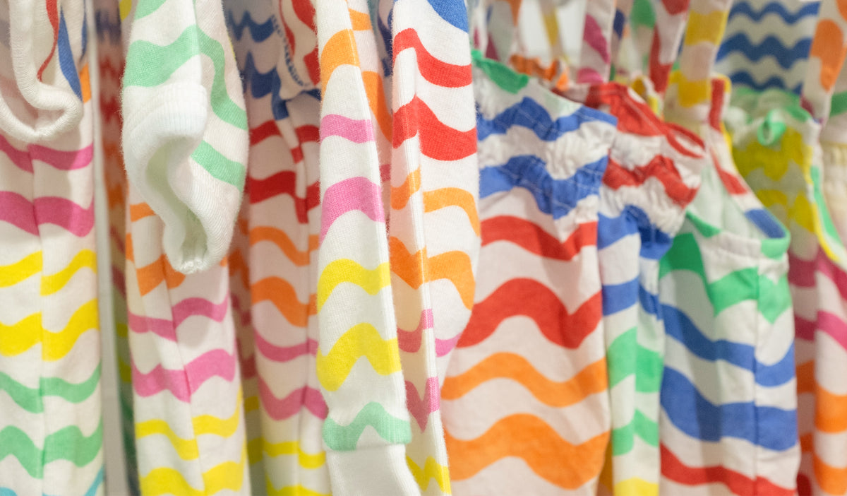 How a Pattern Gets Made at Primary: Rainbow Watercolor Waves | Primary.com