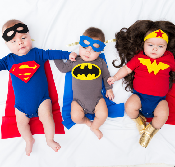 Superheroes (Baby Superman, Baby Batman & Baby Wonder Woman)