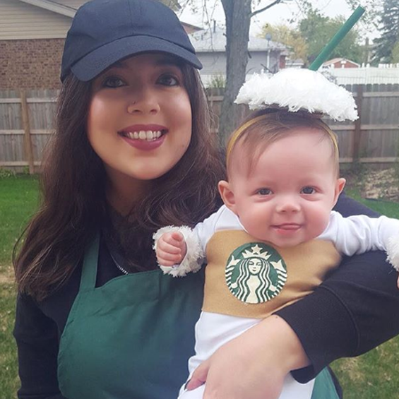 Starbucks Baby Frappuccino and Barista Mom