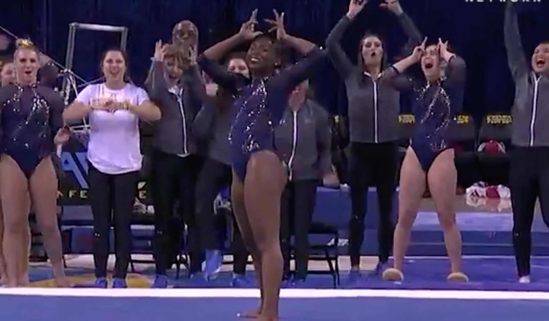 Nia Dennis UCLA gymnastics floor routine to Beyonce