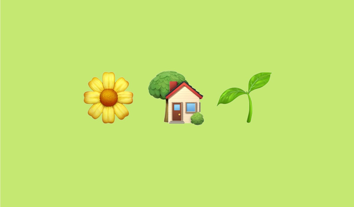 sunflower house and plant emoji