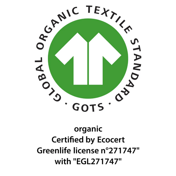 Global Organic Textile Standard (GOTS) certification logo on a white background