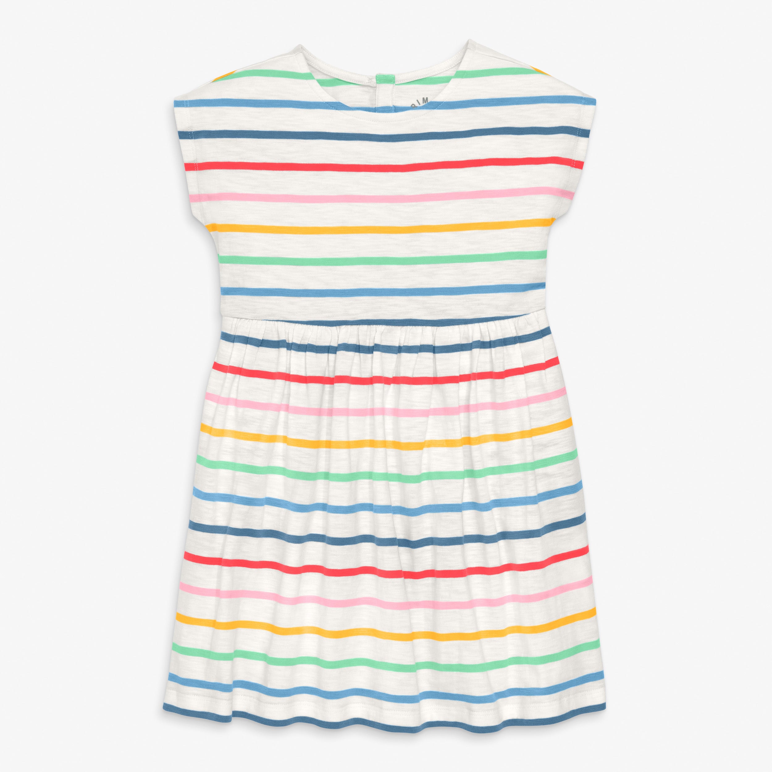 white christmas dresses Rainbow Stripe Cotton Rainbow Pinwheel Flower Tie Dress – Queen of Sparkles main image 0