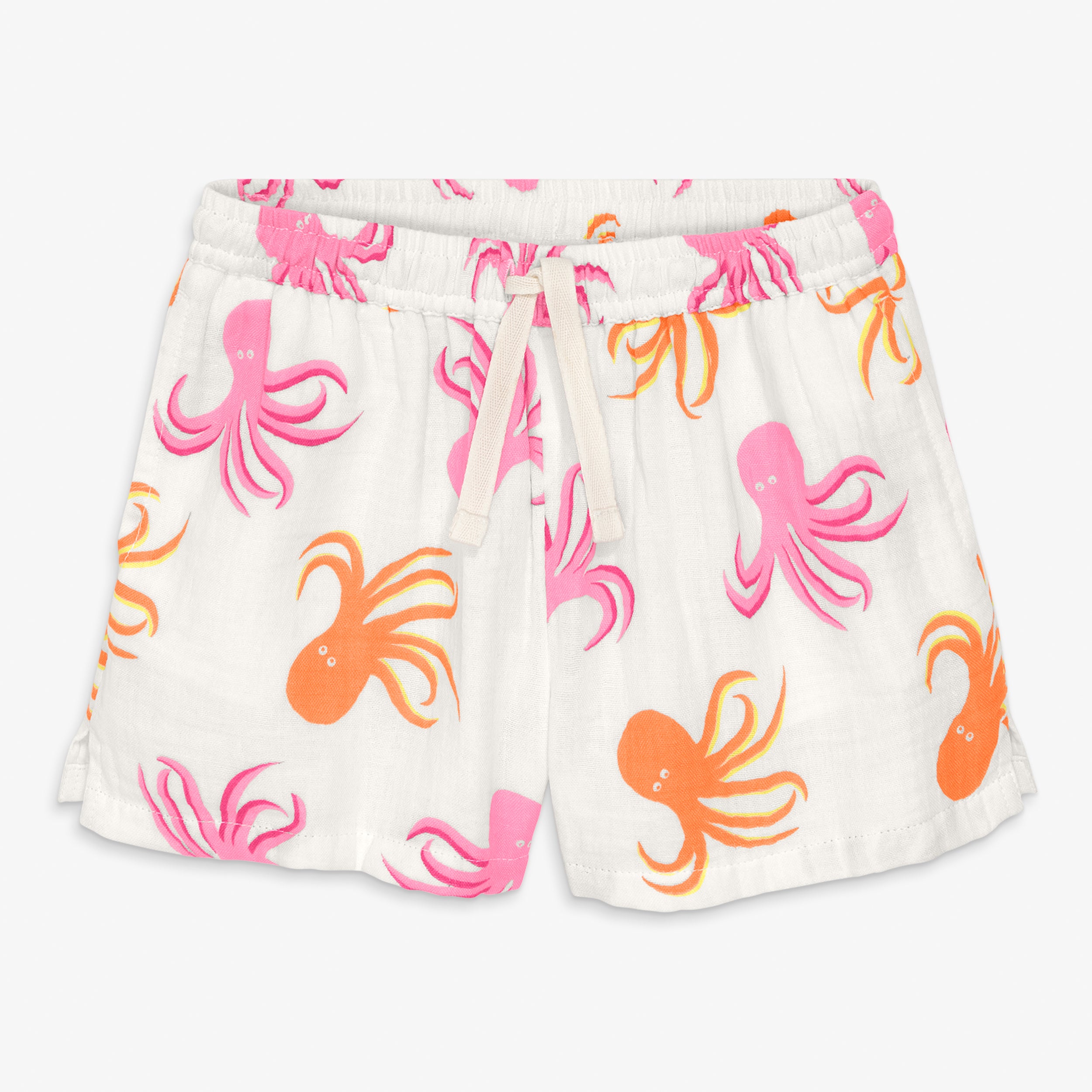 Kids cotton gauze beach short in octopus pals | Primary.com