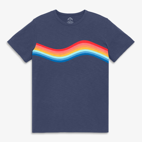 Clearance unisex fit classic tee in rainbow banner wave | Primary.com
