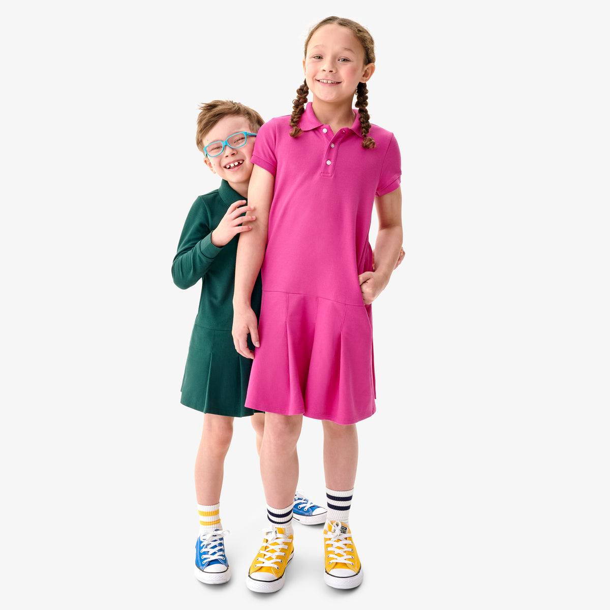 Short sleeve pique polo dress | Primary.com