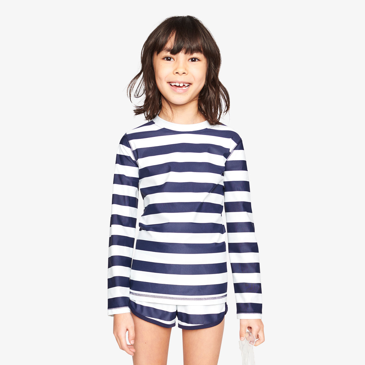 Long sleeve rash guard in stripe | Primary.com