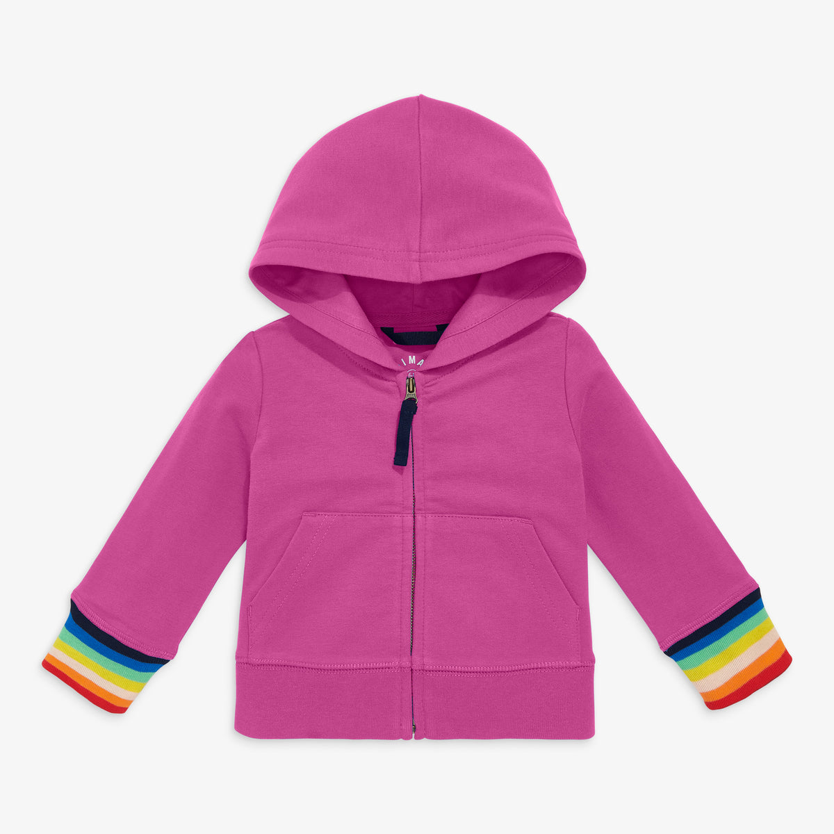 Baby rainbow cuff zip hoodie | Primary.com