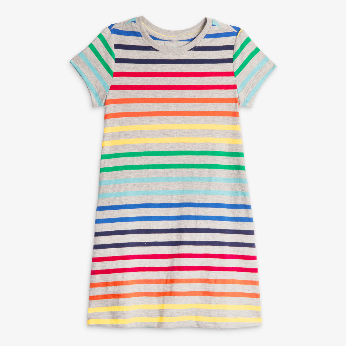 T-shirt dress in rainbow stripe | Primary.com
