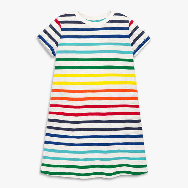 Clearance kids t-shirt dress in rainbow stripe Clearance kids t-shirt dress in rainbow stripe